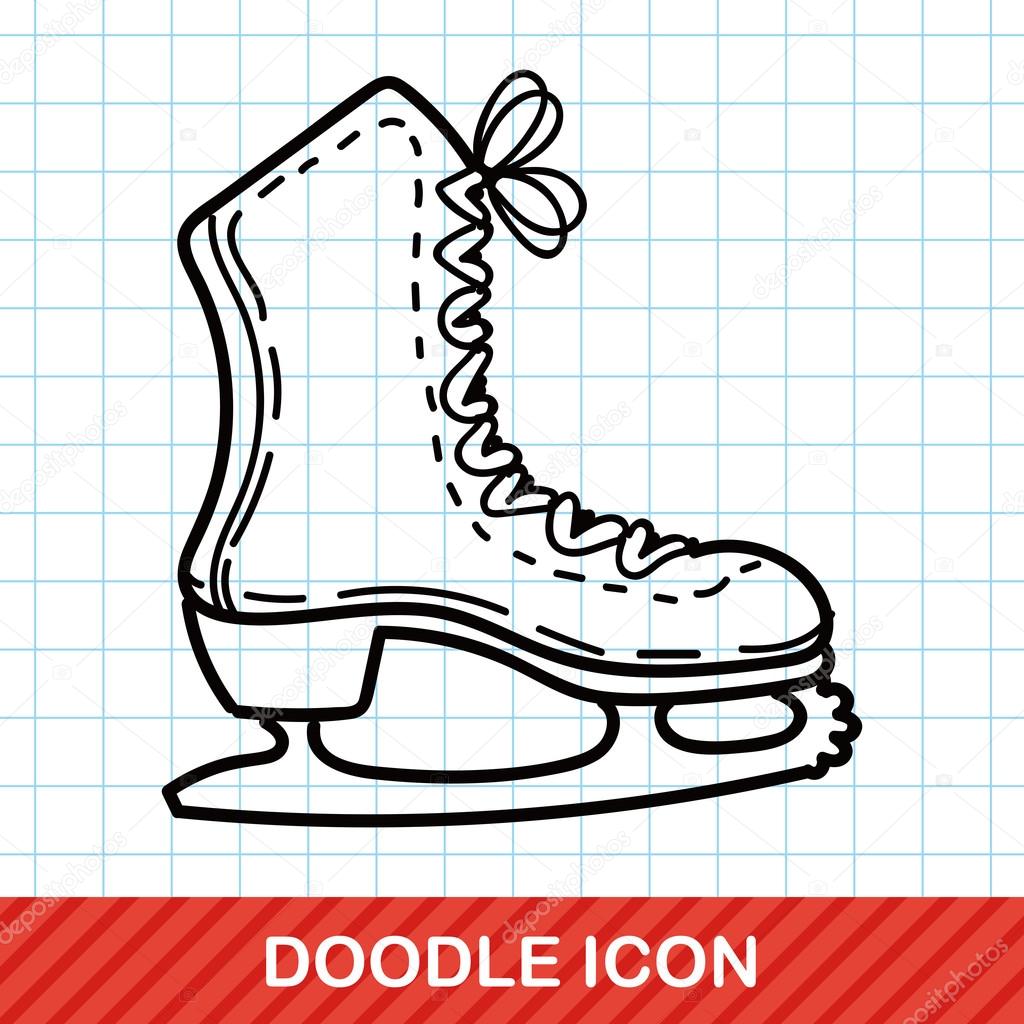 Roller skates doodle vector illustration