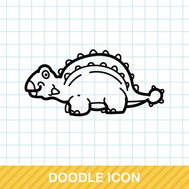 dinozor doodle vektör çizim