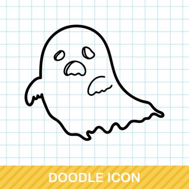 hayalet doodle vektör çizim
