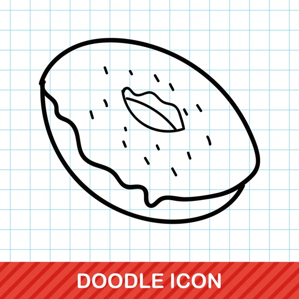 Donut doodle vector illustratie — Stockvector