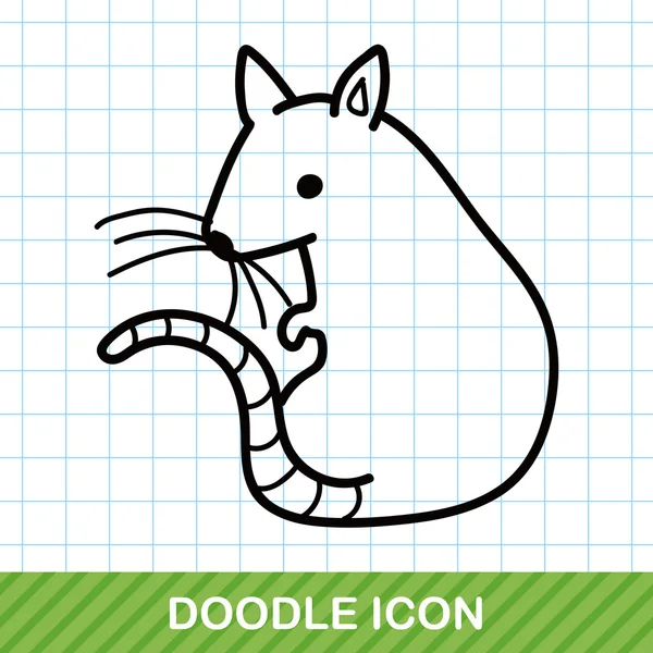 Ilustração vetorial doodle mouse — Vetor de Stock