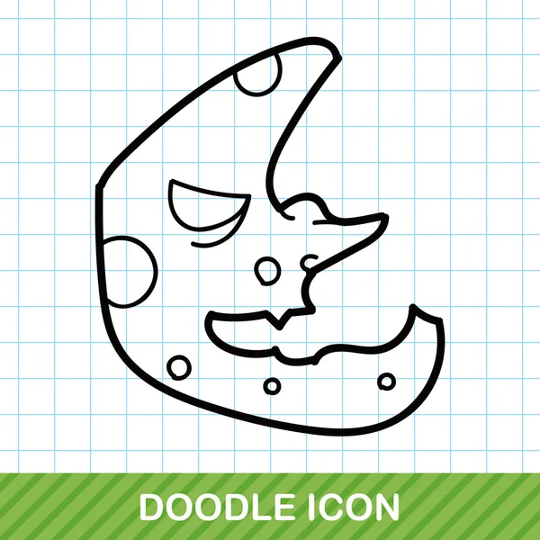 Illustration vectorielle de doodle lune halloween — Image vectorielle