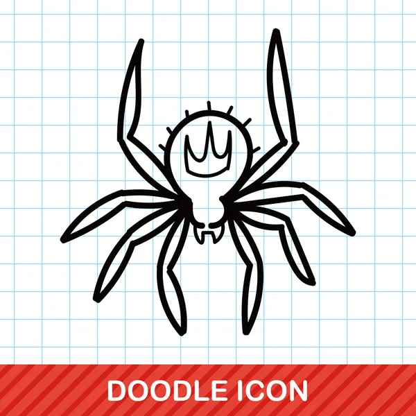 Araña doodle vector ilustración — Vector de stock