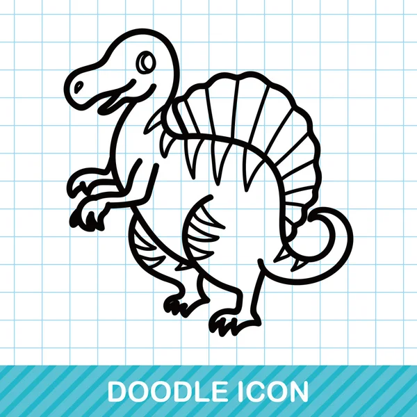 Dinosaurio doodle vector ilustración — Archivo Imágenes Vectoriales