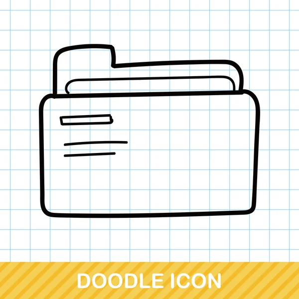 Archivo de oficina doodle vector ilustración — Archivo Imágenes Vectoriales