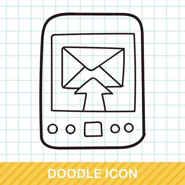 Teléfono celular doodle vector ilustración — Archivo Imágenes Vectoriales