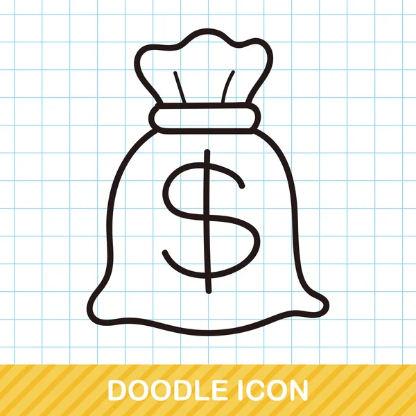 Dinero doodle vector ilustración — Archivo Imágenes Vectoriales