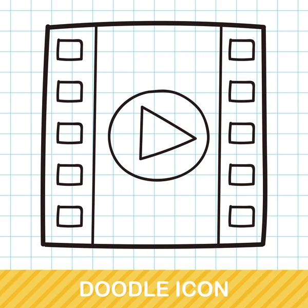 Film kaset doodle vektör çizim — Stok Vektör