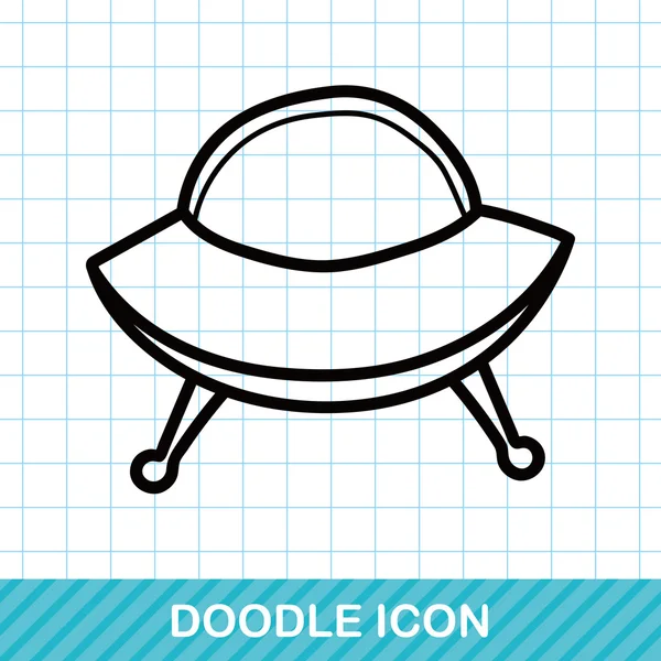 UFO doodle vectorillustratie — Stockvector