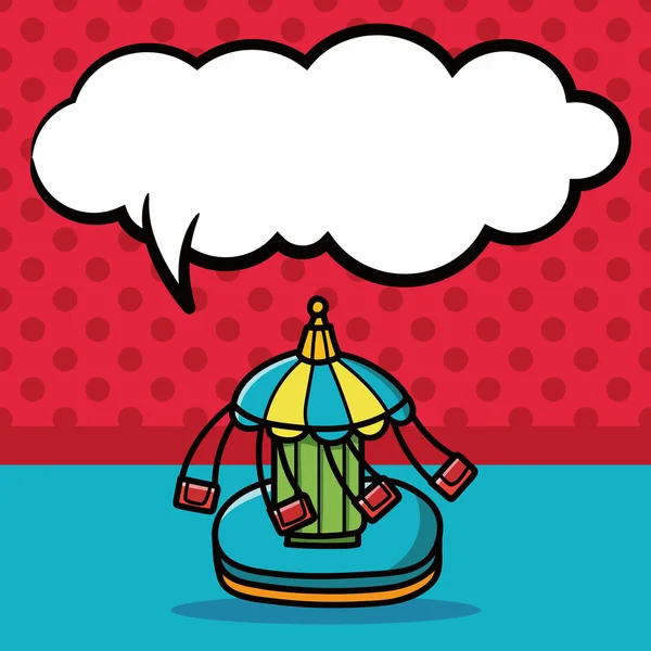 Merry-go-round garabato, ilustración del vector de burbuja del habla — Vector de stock