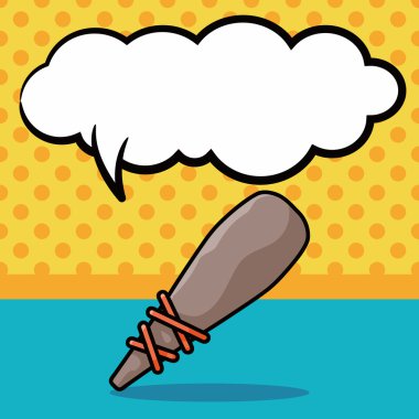 silah doodle, konuşma balonu vektör çizim