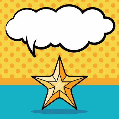 yıldız doodle, konuşma balonu vektör çizim