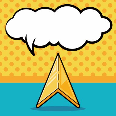 GPS doodle, konuşma balonu vektör çizim