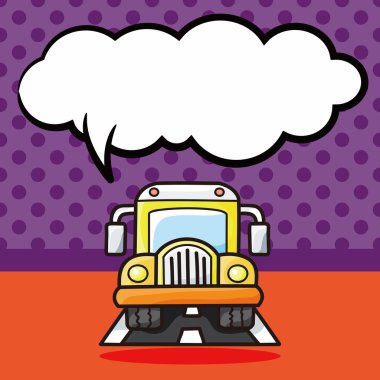 otobüs doodle, konuşma balonu vektör çizim