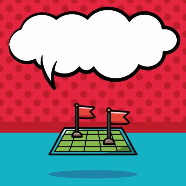 harita doodle, konuşma balonu vektör çizim