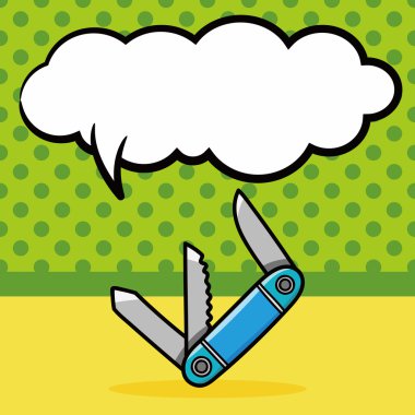 Yardımcı programı'nı bıçak doodle, konuşma balonu vektör çizim