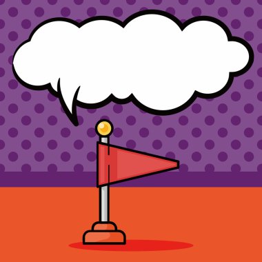 bayrak doodle, konuşma balonu vektör çizim