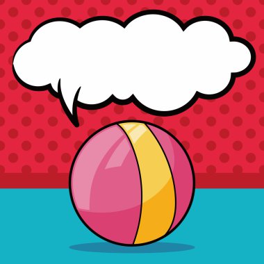 topu doodle, konuşma balonu vektör çizim