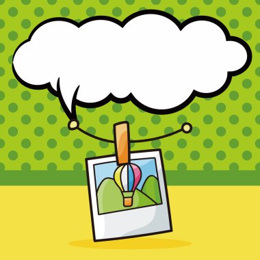 Fotoğraf doodle, konuşma balonu vektör çizim