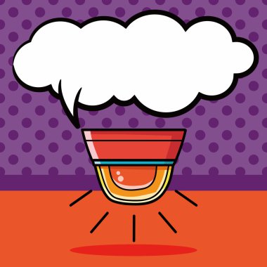Uyarı zili doodle, konuşma balonu vektör çizim