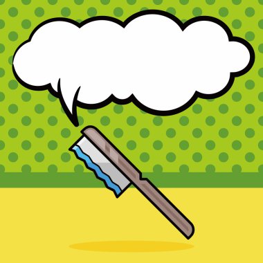 evde beslenen hayvan fırça doodle, konuşma balonu vektör çizim