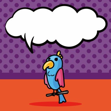 kuş doodle, konuşma balonu vektör çizim
