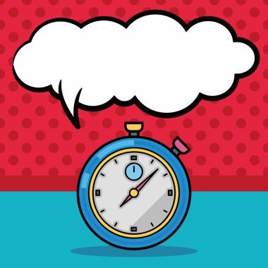 Kronometre doodle, konuşma balonu vektör çizim