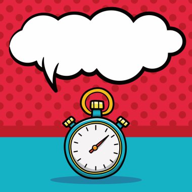 Kronometre doodle, konuşma balonu vektör çizim