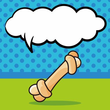 köpek kemiği doodle, konuşma balonu vektör çizim