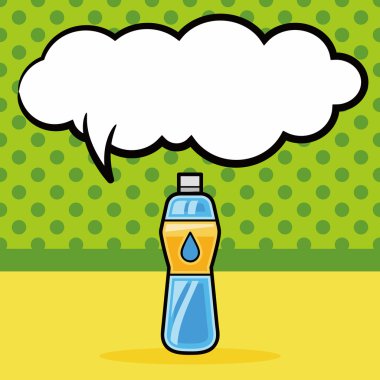 su şişesi doodle, konuşma balonu vektör çizim