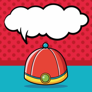 Çin şapka doodle, konuşma balonu