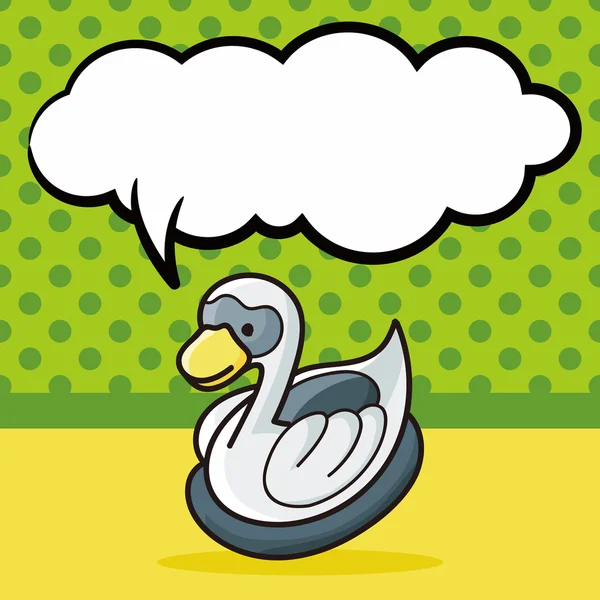 Garabato de cisne, ilustración vector de burbuja de habla — Vector de stock