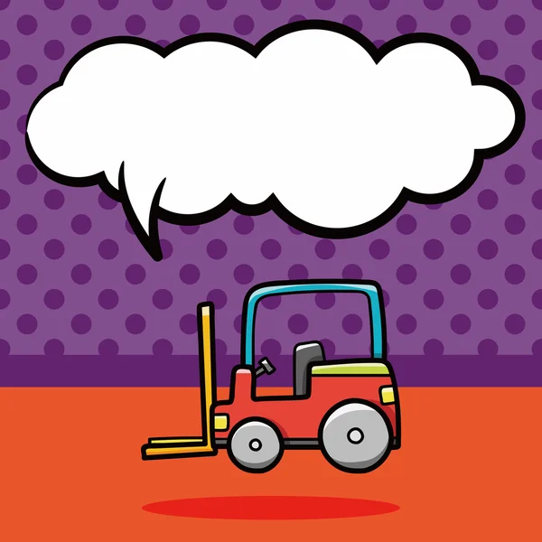 Camion cargo gribouille, illustration vectorielle de bulle de parole — Image vectorielle