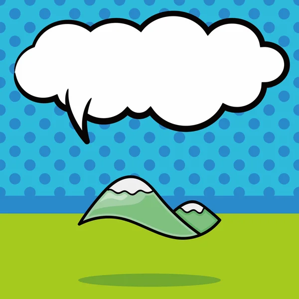 Gribouille de montagne, illustration vectorielle de bulle de parole — Image vectorielle