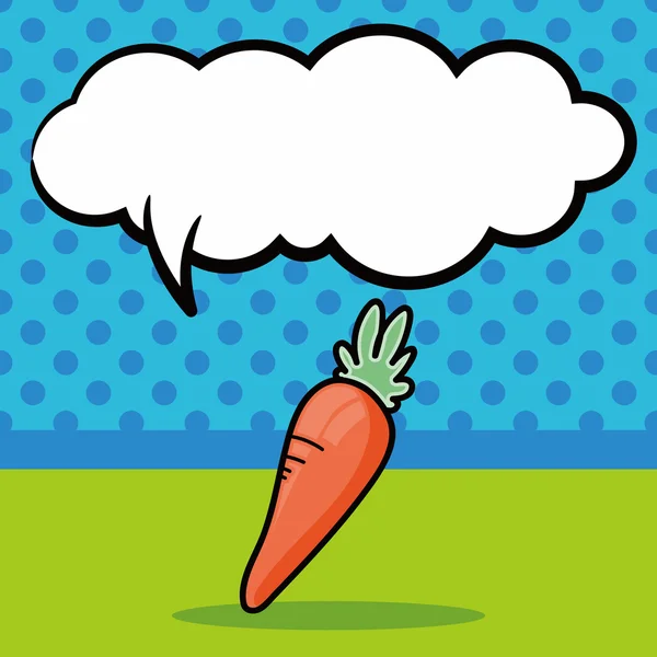 Carrot doodle, speech bubble vector illustration — Stock Vector