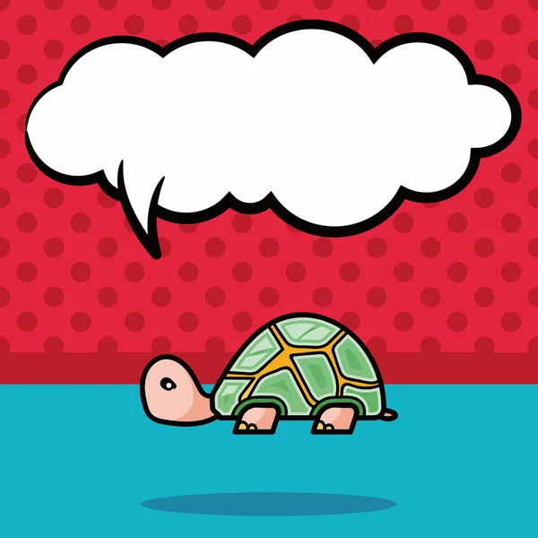 Turtle doodle, tal bubbla vektor illustration vektor illustration — Stock vektor