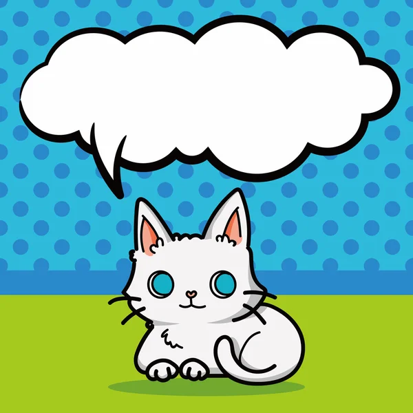 Кішка каракулі, мовна бульбашка Векторні ілюстрації — стоковий вектор
