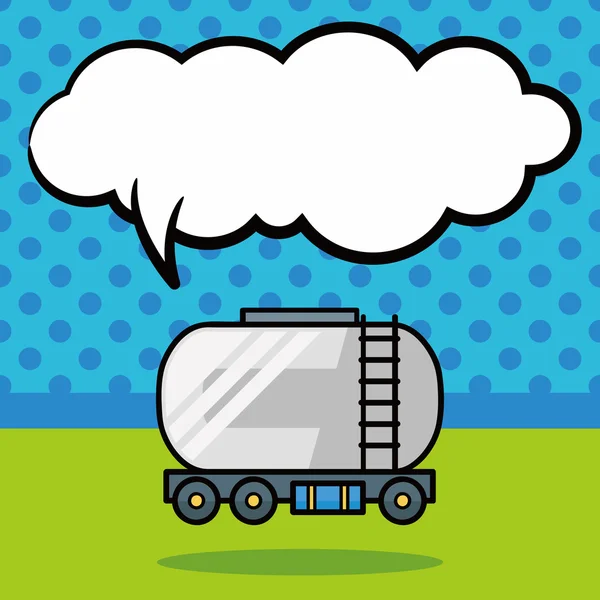 Cargo truck doodle, speech bubble vector illustration — Stock Vector