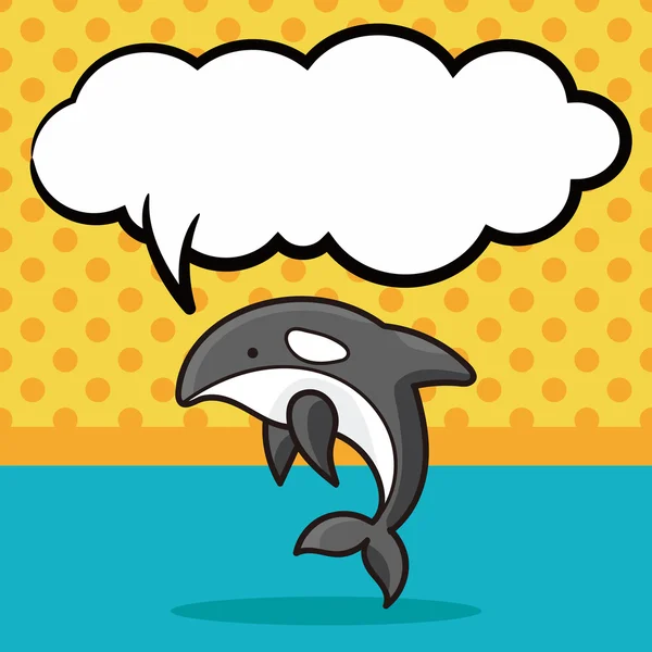 海洋动物鲸鱼嘟嘟，语音泡沫矢量图 — 图库矢量图片