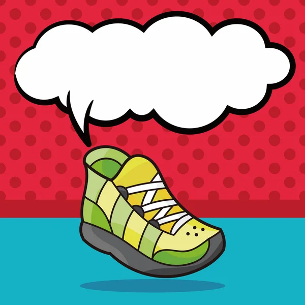 Zapatillas de correr garabato, ilustración vector burbuja del habla — Archivo Imágenes Vectoriales