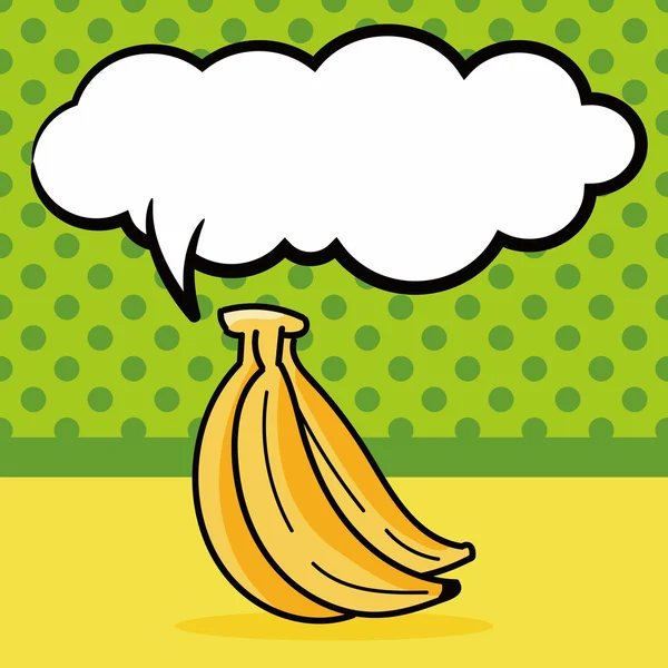 Banan doodle, mowy bąbelek ilustracja wektorowa — Wektor stockowy