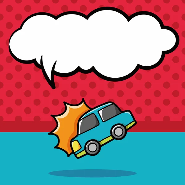 Car accident doodle, speech bubble vector illustration Stock Vector