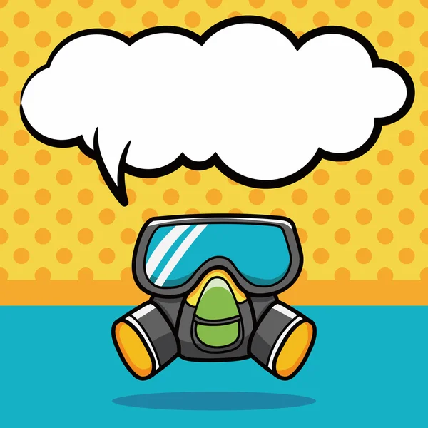Gas masks doodle, speech bubble vector illustration Vector Graphics