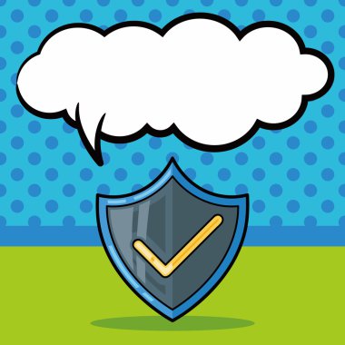 Rozet doodle, konuşma balonu vektör çizim korumak