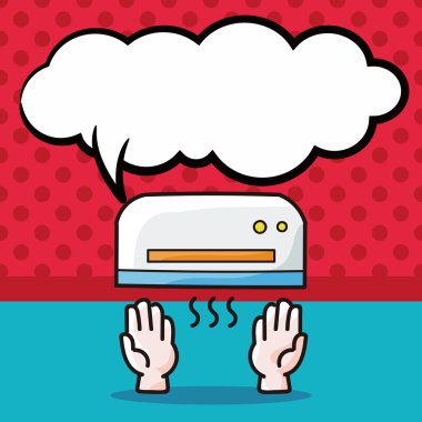 el kurutma makinesi doodle, konuşma balonu vektör çizim