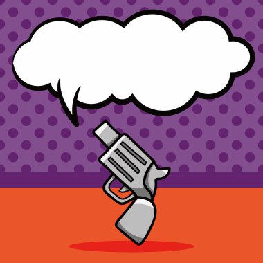 silah doodle, konuşma balonu vektör çizim
