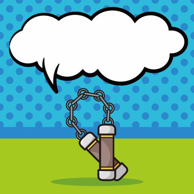 silah doodle, konuşma balonu vektör çizim