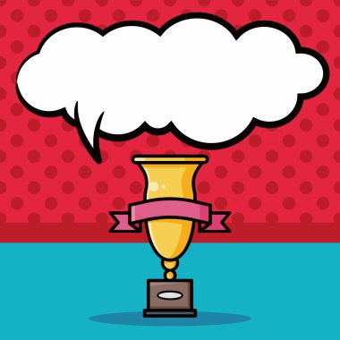 Kupa doodle, konuşma balonu vektör çizim