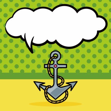 Çapa doodle, konuşma balonu vektör çizim