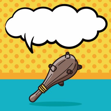silah çekiç doodle, konuşma balonu vektör çizim